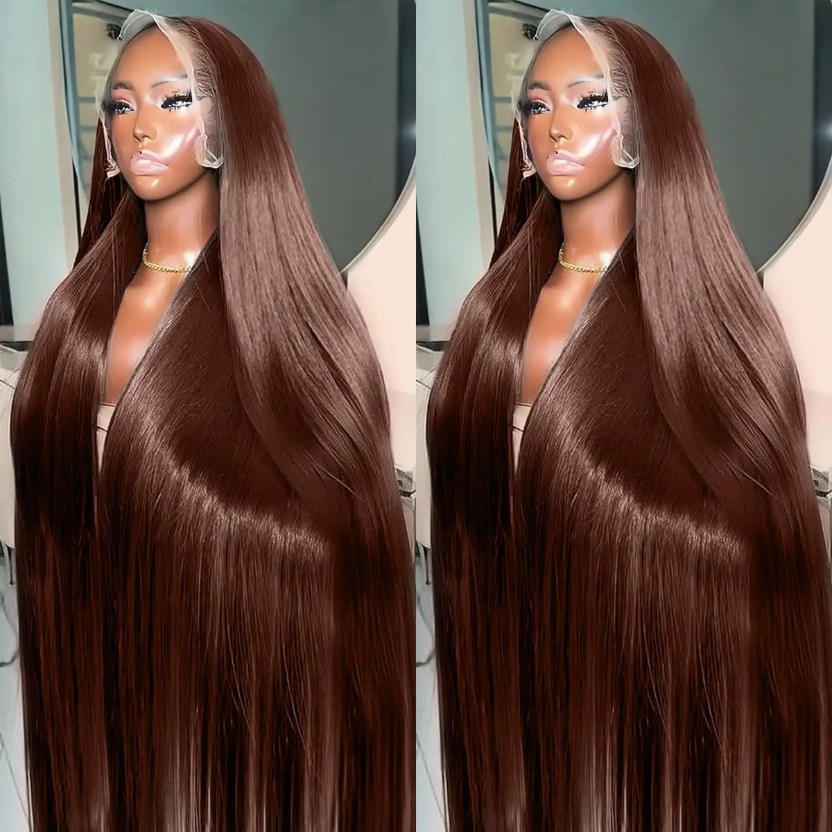 Dosacia Premium Indian Human Hair Lace Front Straight Wig