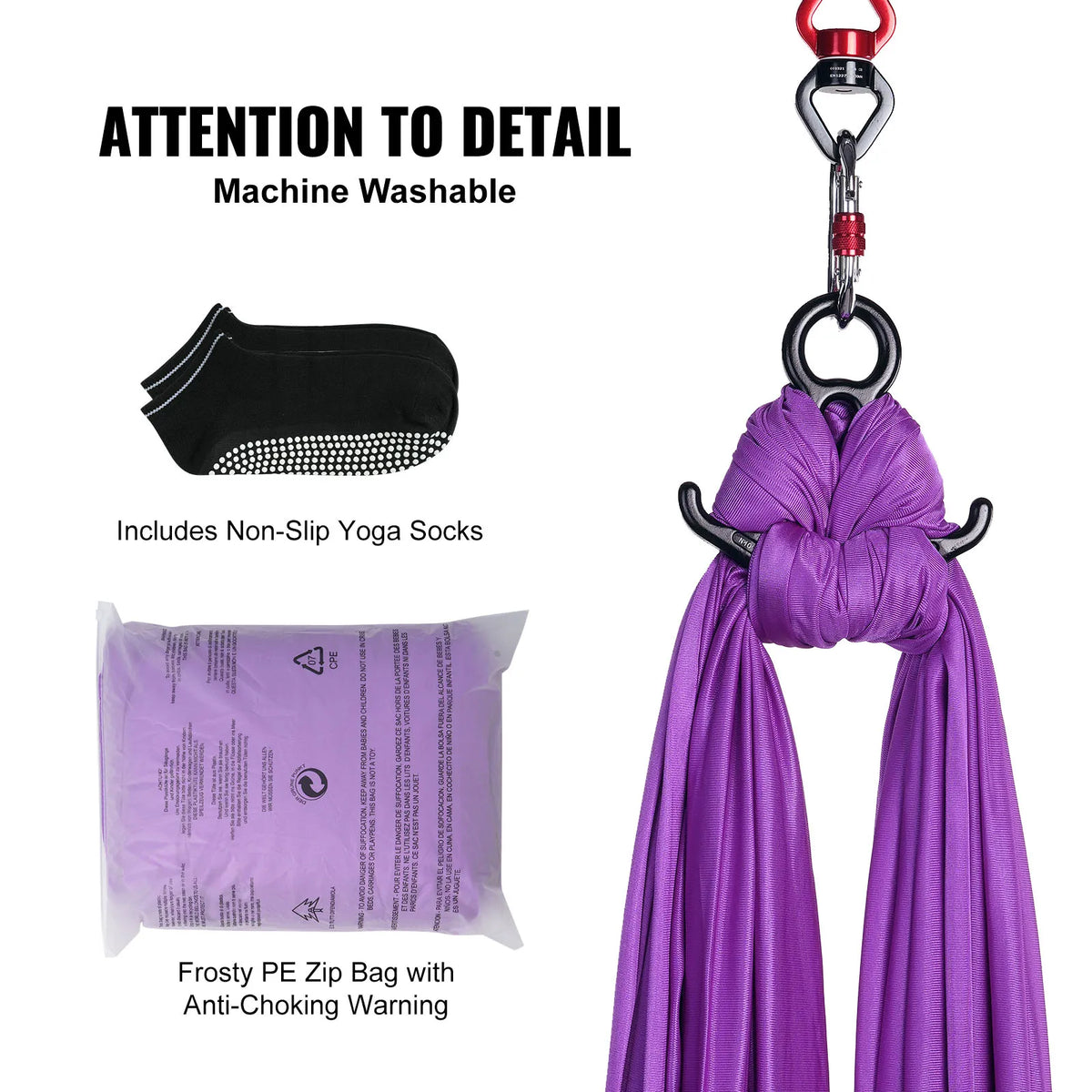 SucceBuy Premium Nylon Aerial Yoga Hammock And Swing Set
