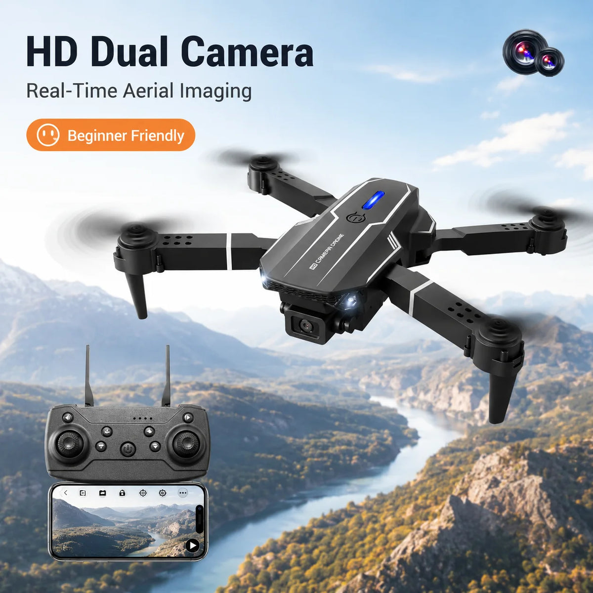 ZNLYRION S101 Foldable 4K Dual Camera FPV RC Drone