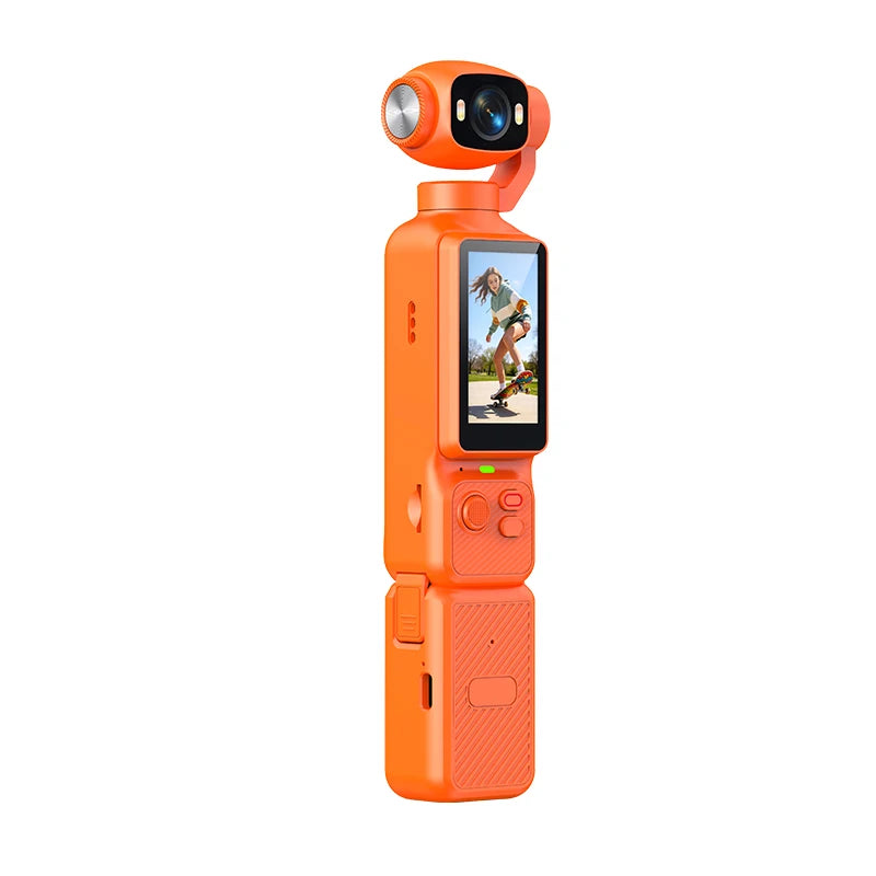 4K Handheld Action Camera With Rotatable Lens And Fill Light