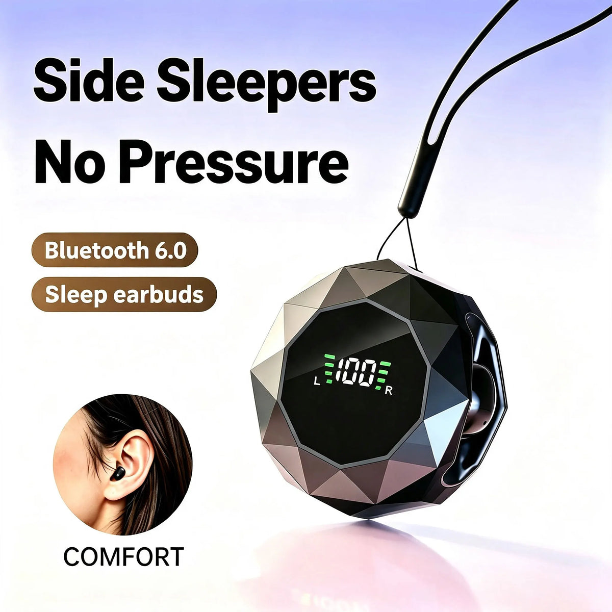 Shuke Wireless Sleep Earbuds With Active Noise Cancellation Headphones