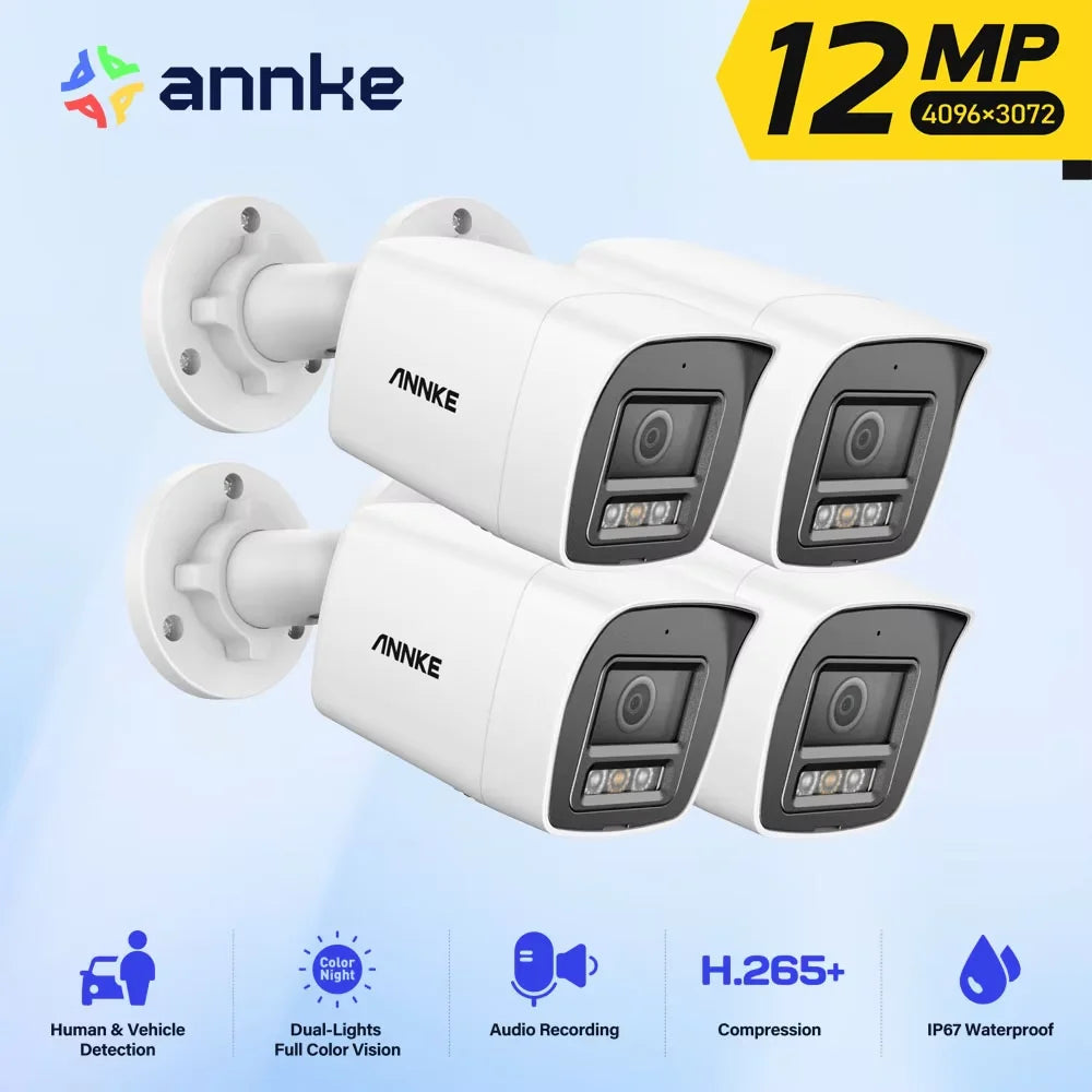 Annke C1200 Smart Dual Light 12Mp PoE Cctv Outdoor Security Camera