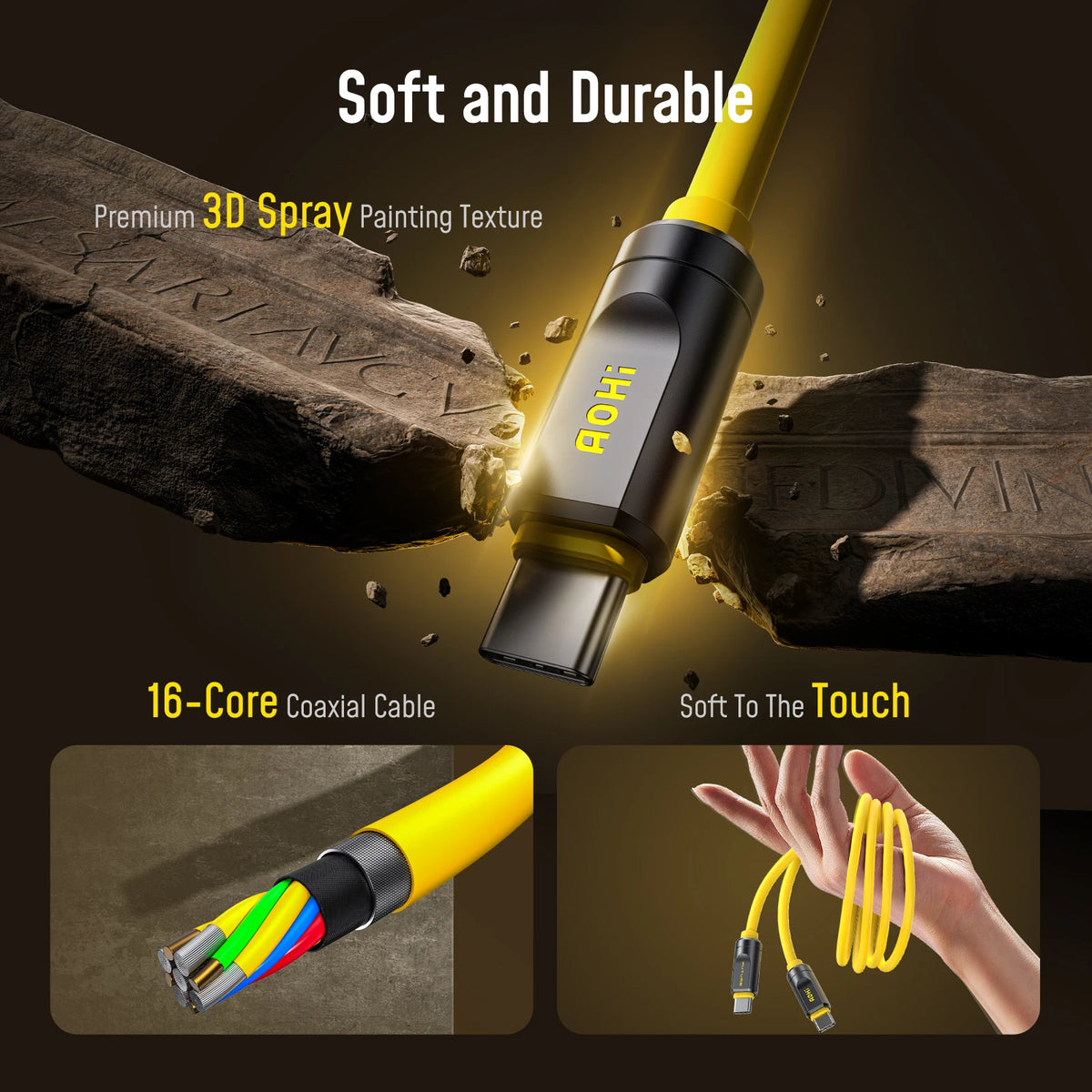 Aohi USB4 Type C Cable 240W High Speed Data Transfer