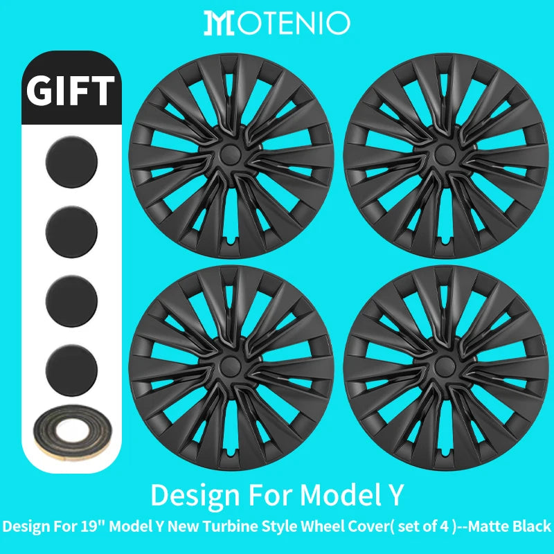 Motenio Blade Style Wheel Cover Caps For Tesla Model Y