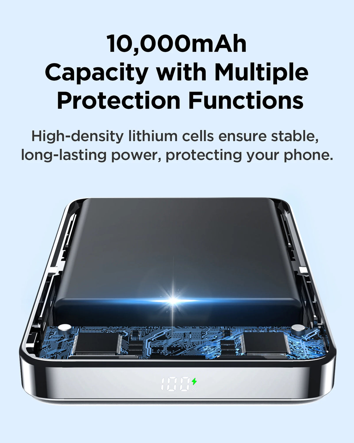 PISEN 10000mAh Magnetic Wireless Power Bank With Built In Stand