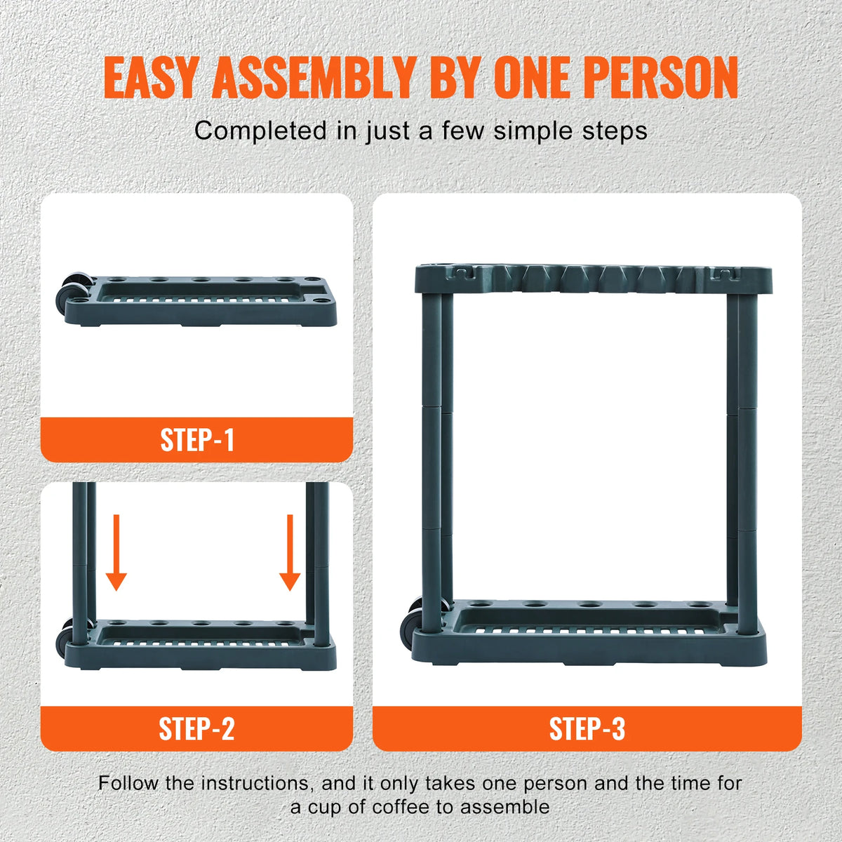 SucceBuy 10 Slot Garden Tool Organizer Rack For Garage Storage