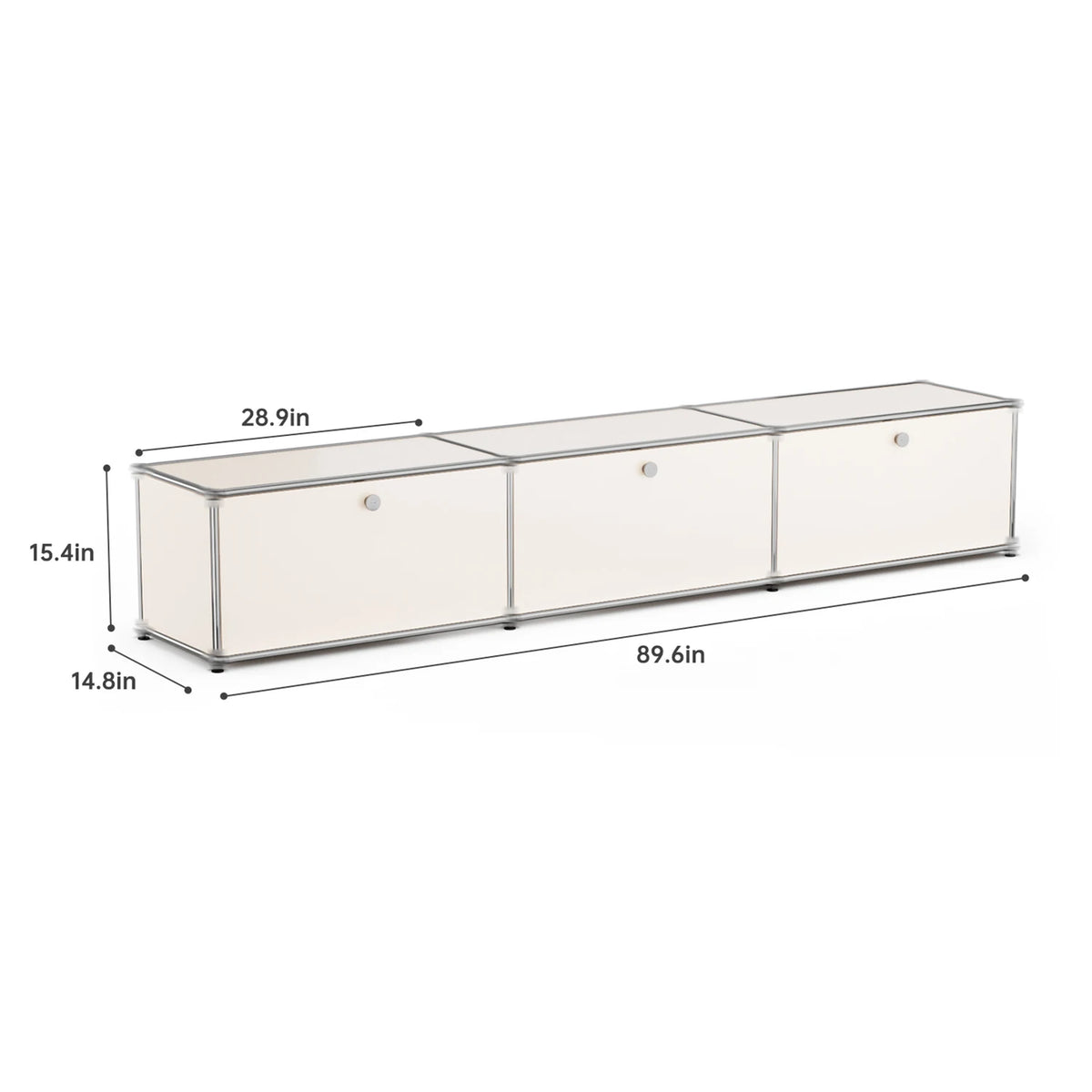 Modern Stainless Steel Storage Cabinet TV Stand for Living Room