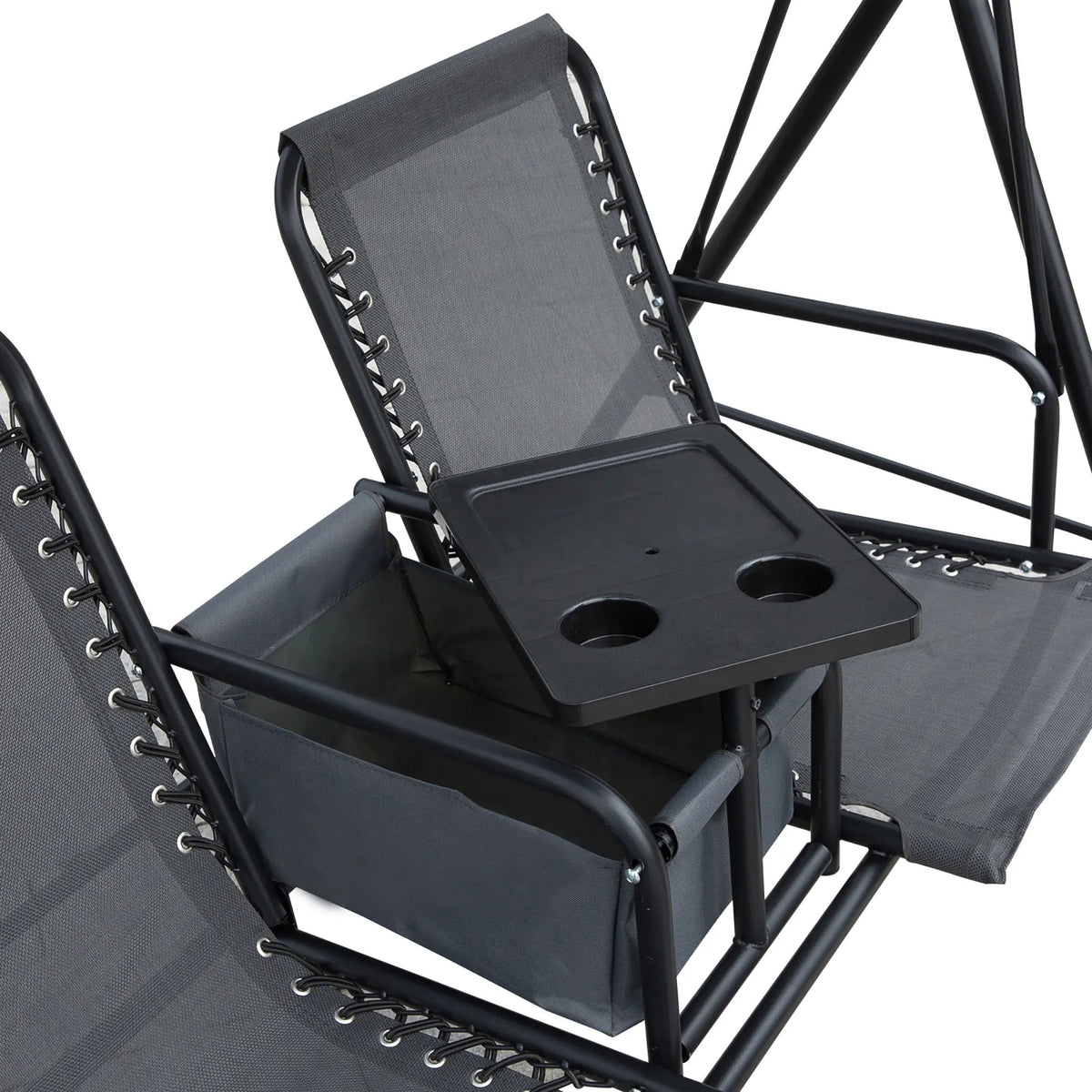 Outsunny Outdoor Porch Swing Chair With Adjustable Canopy