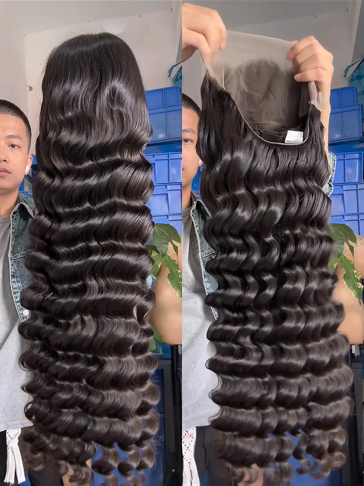 RosaBeauty Brazilian Deep Wave Human Hair Lace Front Wig