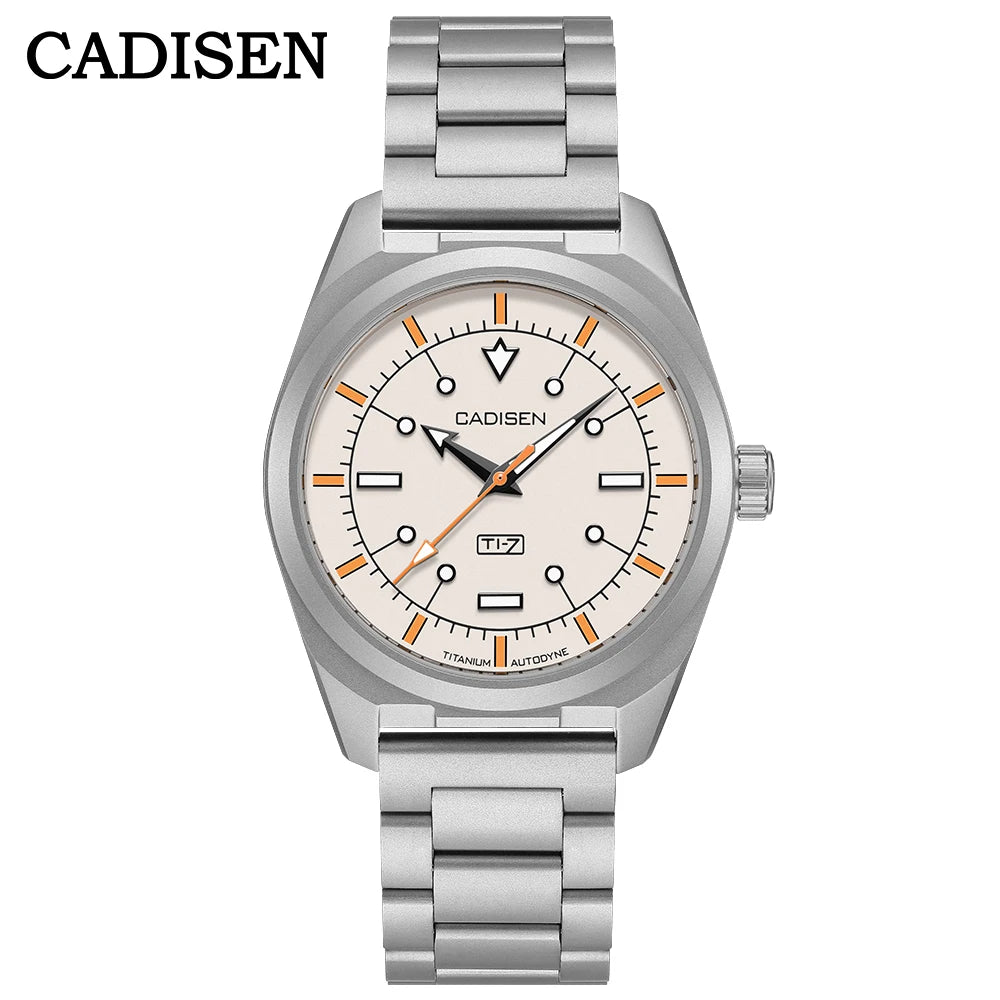 CADISEN TI-7 Autodyne Titanium Automatic Mechanical Watch Man Canvas Wristwatch MIYOTA 8215 Watches USA Warehouse Delivery