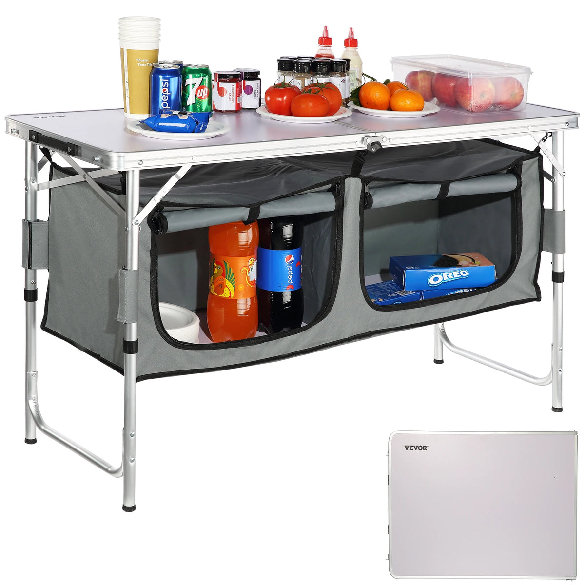 Vevor Mdf Folding Camping Kitchen Table For Outdoor Picnic Use