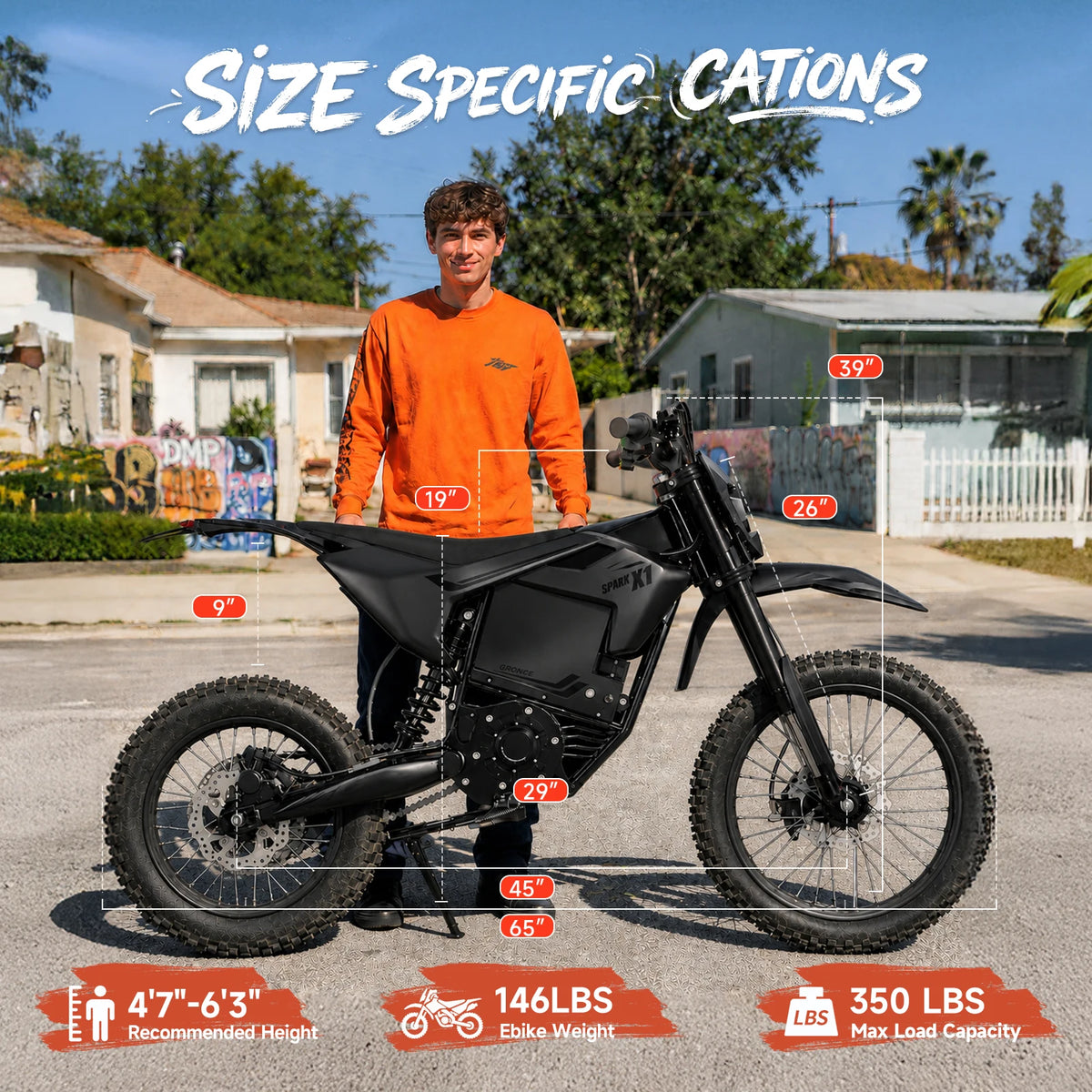 X1 Spark (L/M) Electric Dirt Bike 'A Two-Bike Bundle with the Compact X1 Spark M and Larger X1 Spark L, Giving Two Riders 4500W Mid-Drive Performance with Different Wheel Sizes.