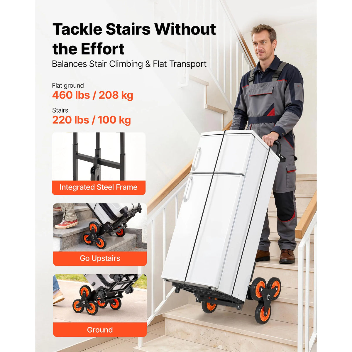 SucceBuy Heavy Duty Stair Climbing Folding Utility Cart