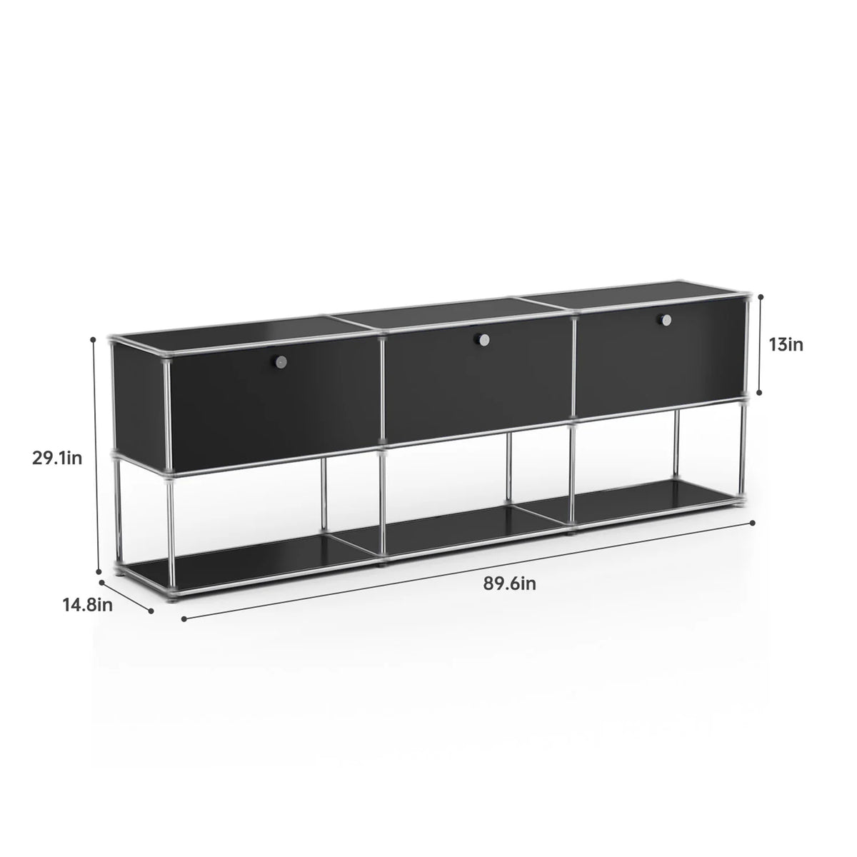 Modern Stainless Steel Storage Cabinet TV Stand for Living Room