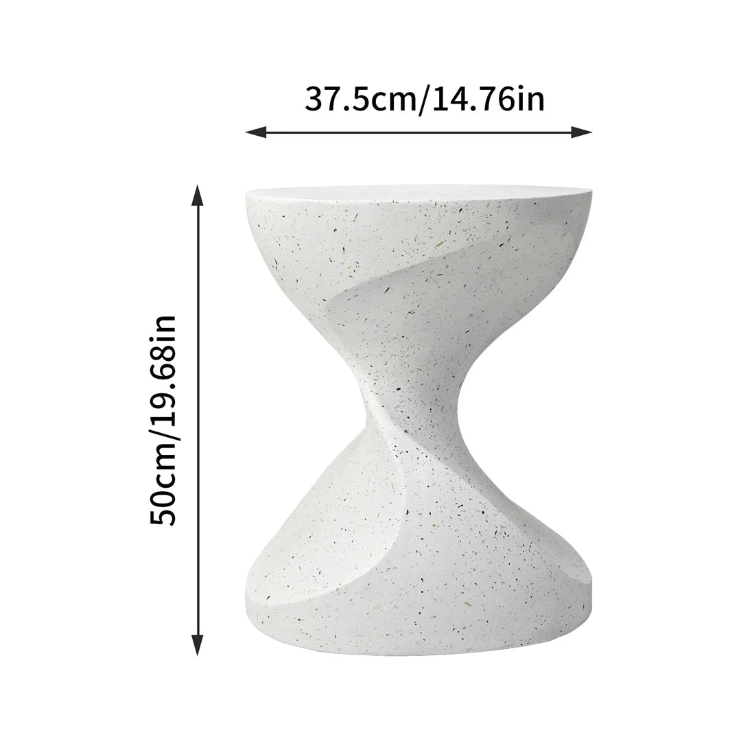 Lightweight Concrete Modern Side Table for Living Room and Patio