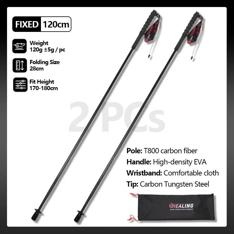 Okhealing Carbon Fiber Foldable Ultralight Multi Section Trekking Poles