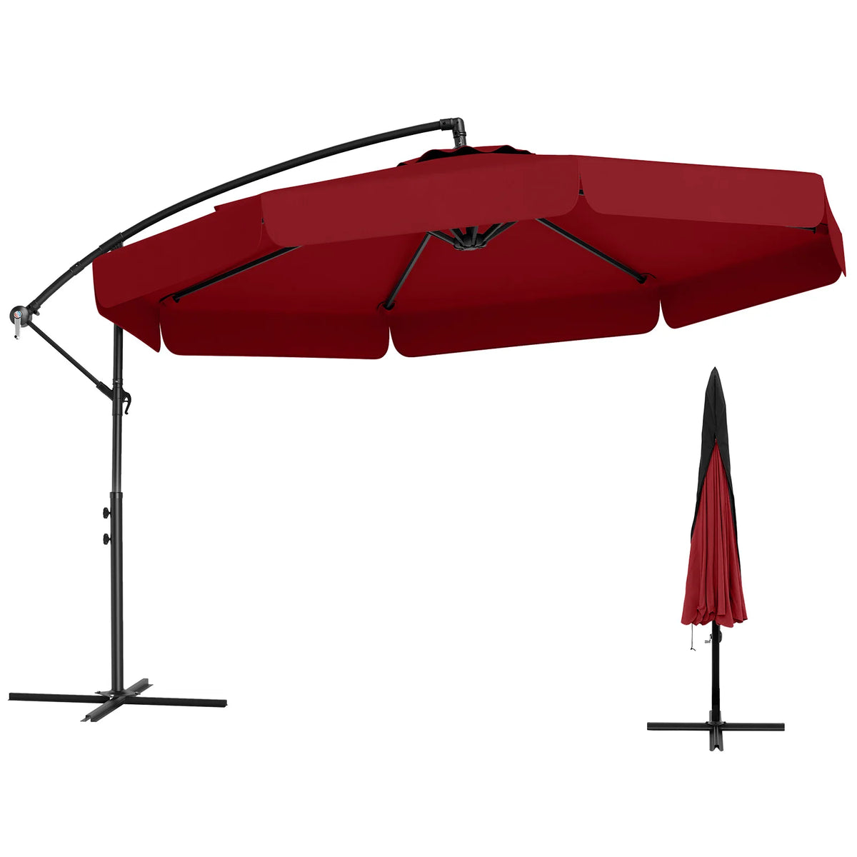 LIFEZEAL Premium Outdoor Offset Hanging Patio Umbrella With Cover