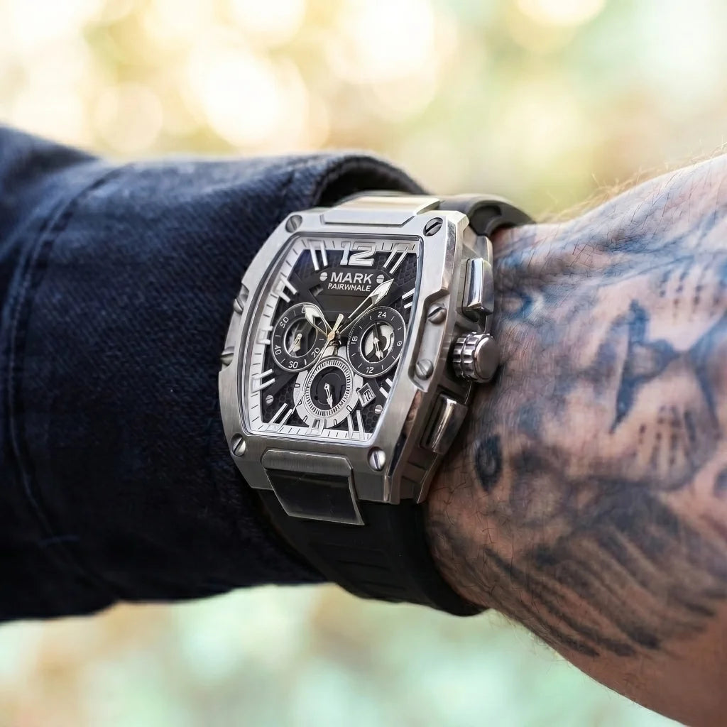 Mark Fairwhale Tonneau Quartz Chronograph Waterproof Luminous Sport Watch