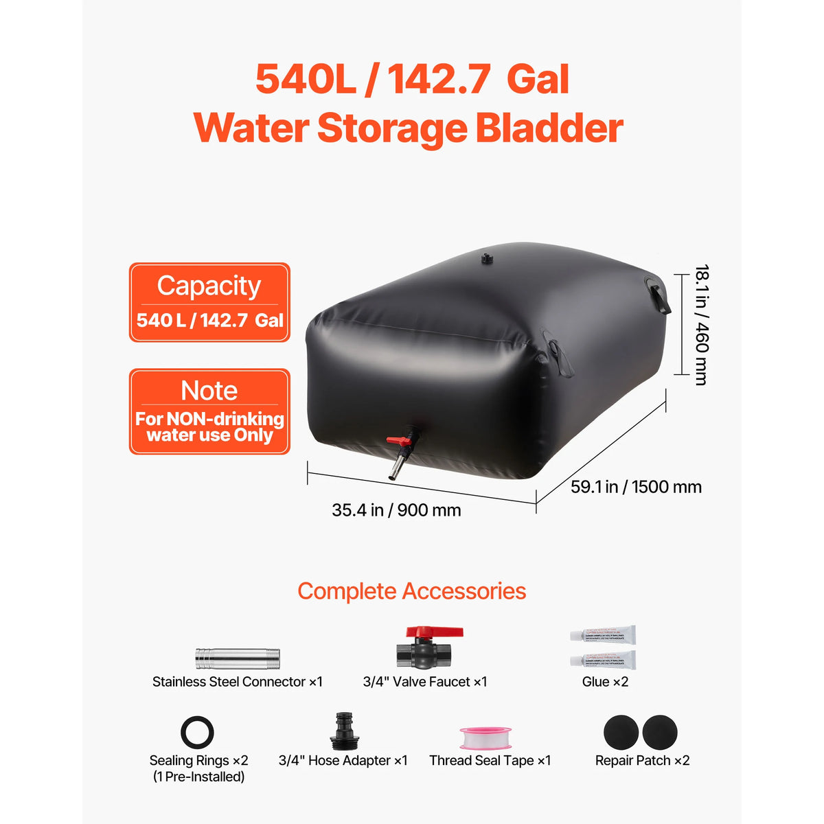 Portable TPU Water Storage Bladder Collapsible Soft Bag
