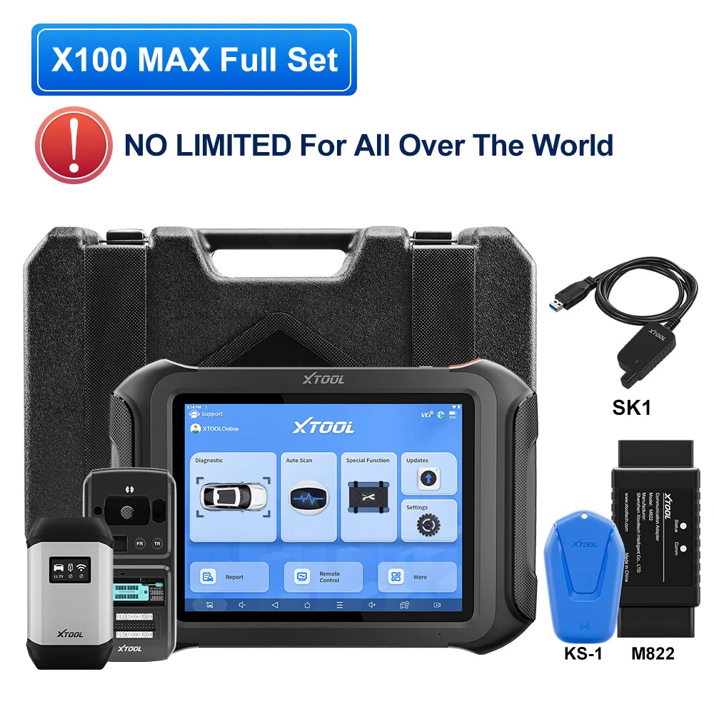 XTOOL X100 MAX Auto Key Programming Tools AI-Assisted Diagnostic Scanner Immobilizer Key Programmer Locksmiths Tool All Key Lost