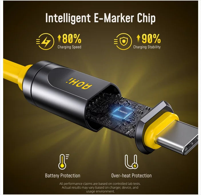 Aohi USB4 Type C Cable 240W High Speed Data Transfer