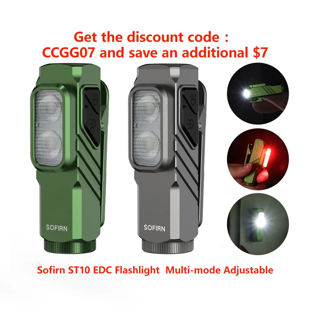 Sofirn ST10 EDC Flashlight 1000LM USB-C Rechargeable Waterproof LED Torch