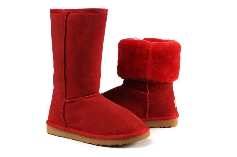 Women's Platform Mini Snow Boots Women's Indoor Slippers Style Leather Suede Material Overcoat Shoe Style Comfortable Sheeps