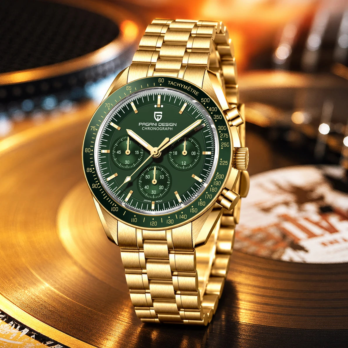 PAGANI DESIGN Men's Sapphire Crystal Quartz Chronograph Watch