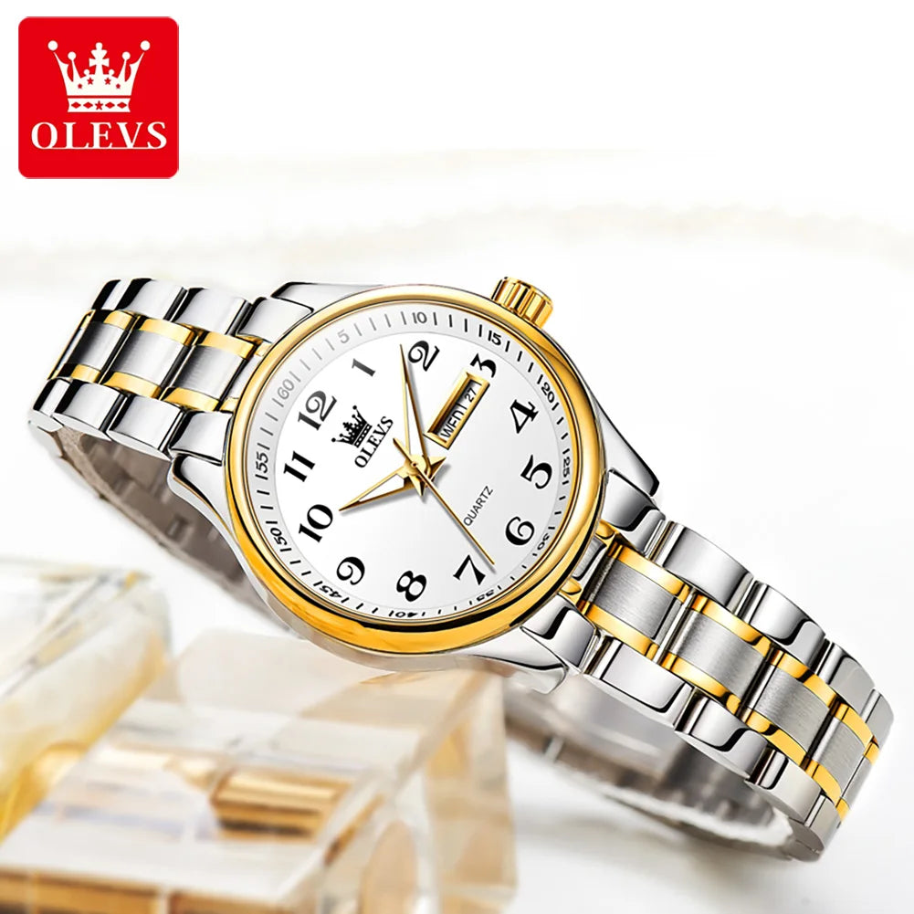 OLEVS Women's Quartz Watch With Week Date And Luminous Dial