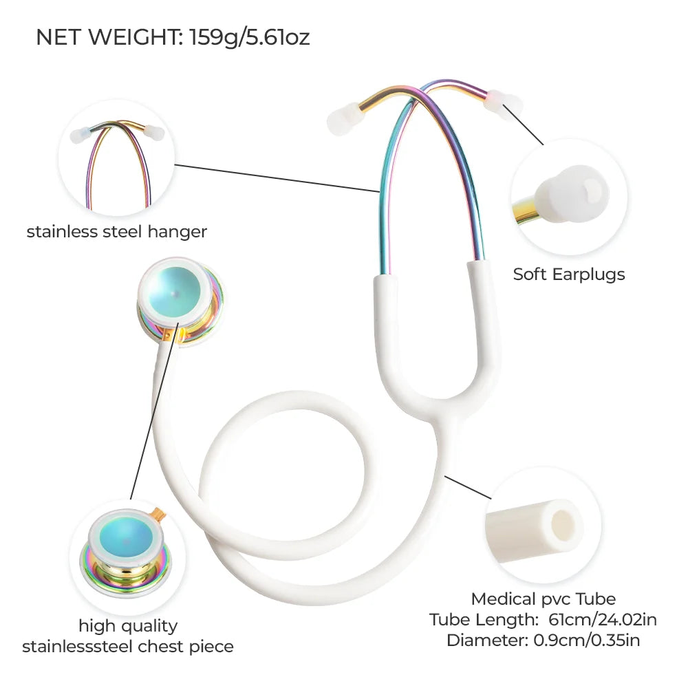 Professional Doctor Medical Stethoscope Heart Lung Cardiology Single Head Stethoscope Nurse Student Vet Medical Equipment Device