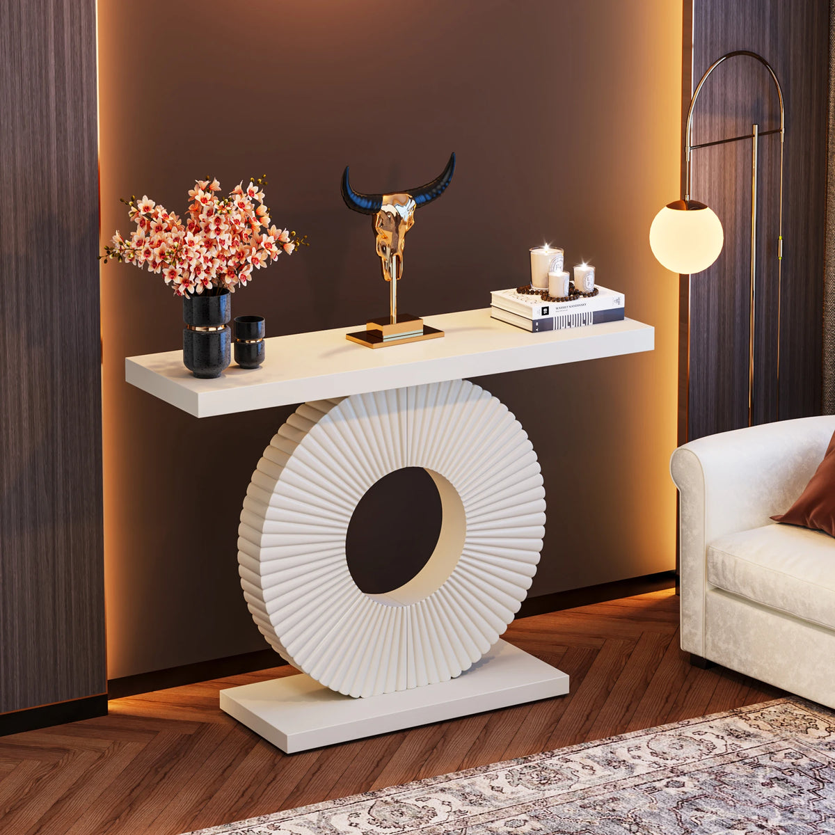 Tribesigns Modern Geometric Wood Console Table for Entryway or Sofa