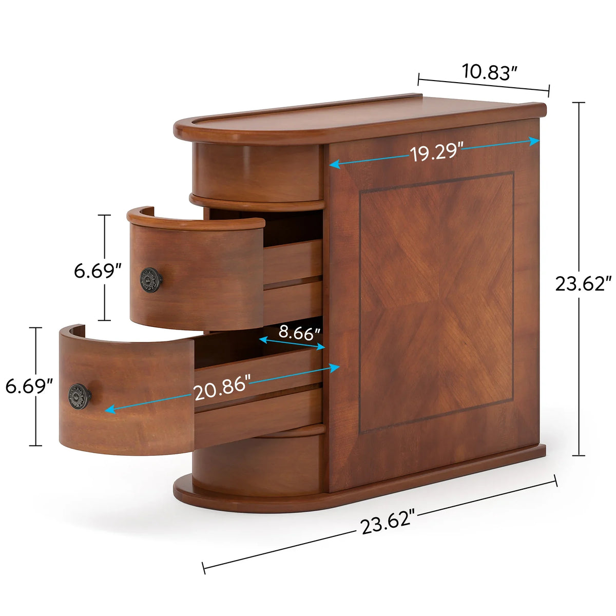 Tribesigns Solid Wood End Table With Drawer For Bedroom Side Use