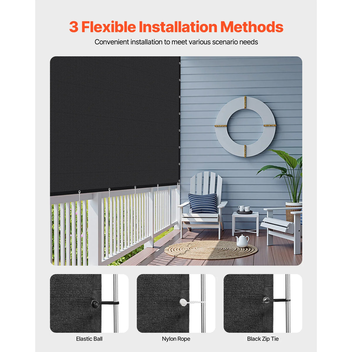 SucceBuy 90 Percent HDPE Sun Shade Cloth For Pergola Privacy Screen