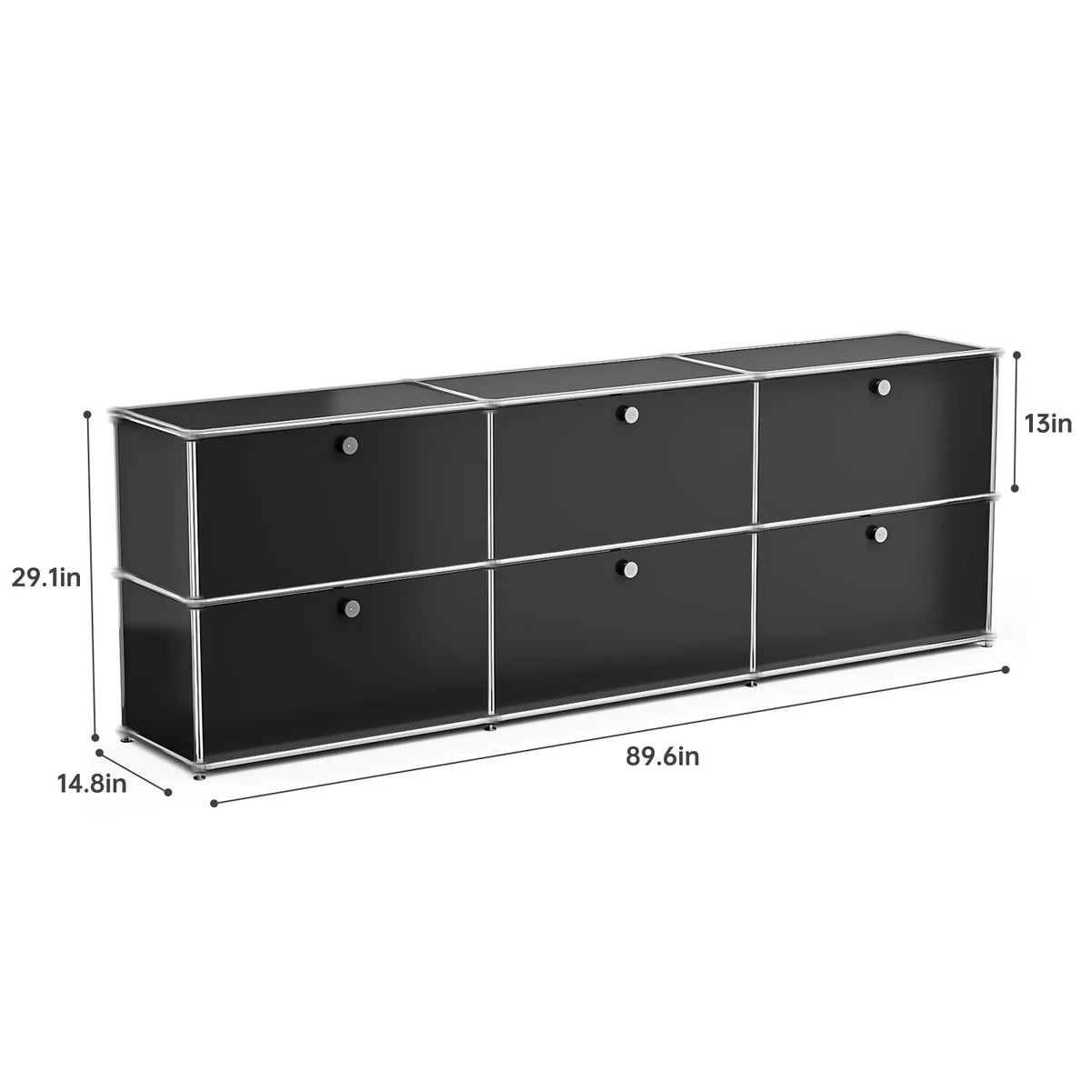 Modern Stainless Steel Storage Cabinet TV Stand for Living Room
