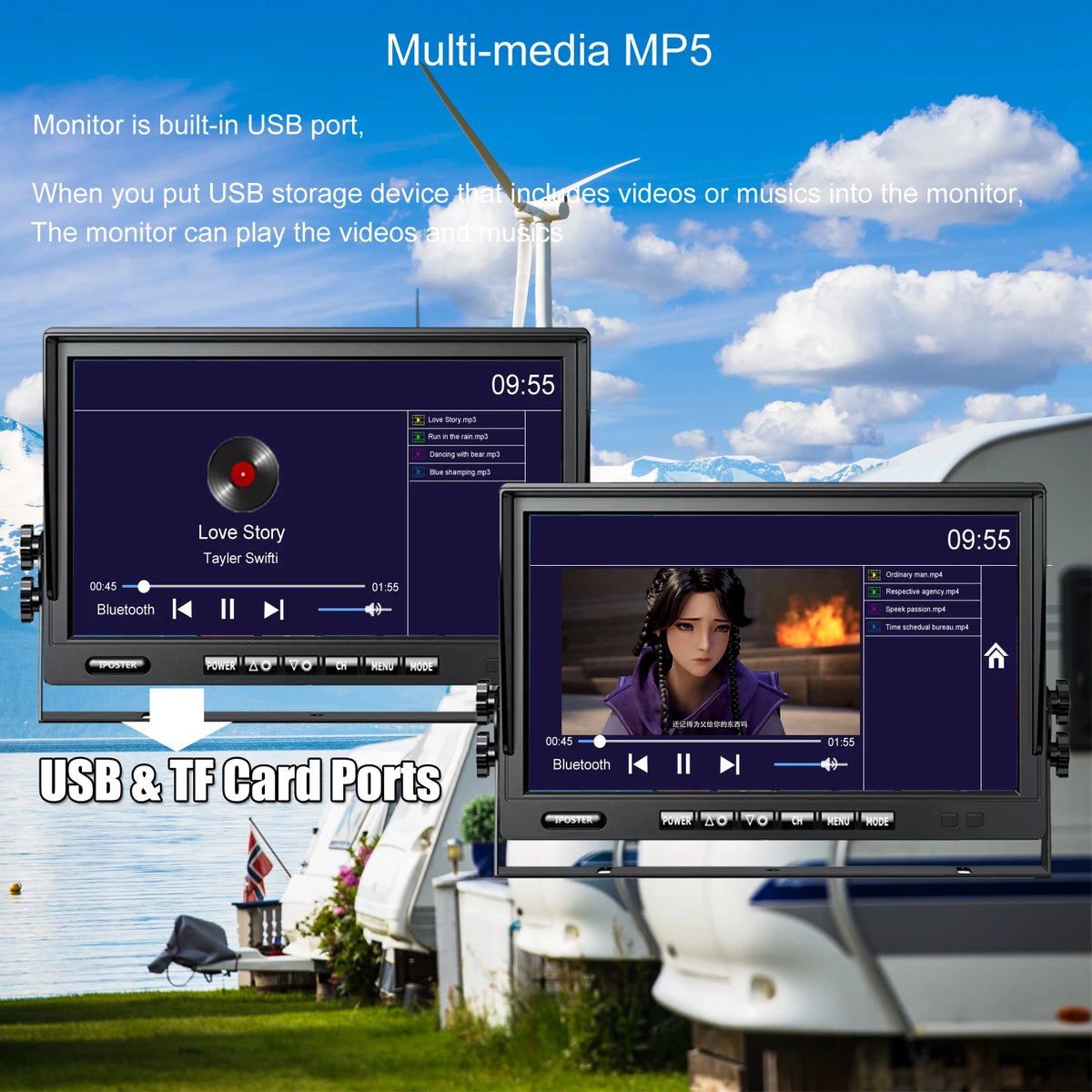 Iposter Ahd Quad Dvr Monitor Featuring 1080p Backup Cameras