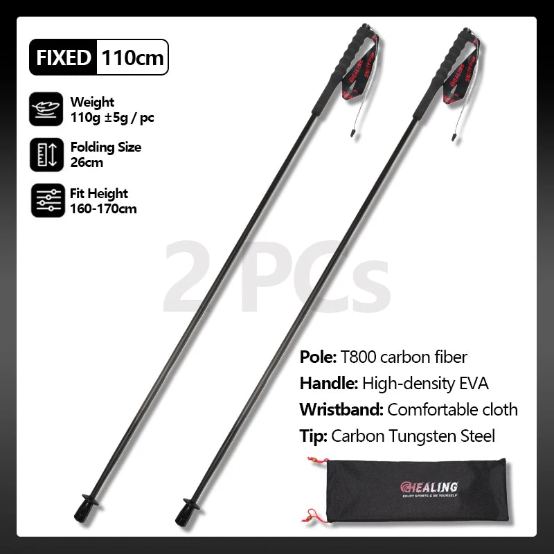Okhealing Carbon Fiber Foldable Ultralight Multi Section Trekking Poles