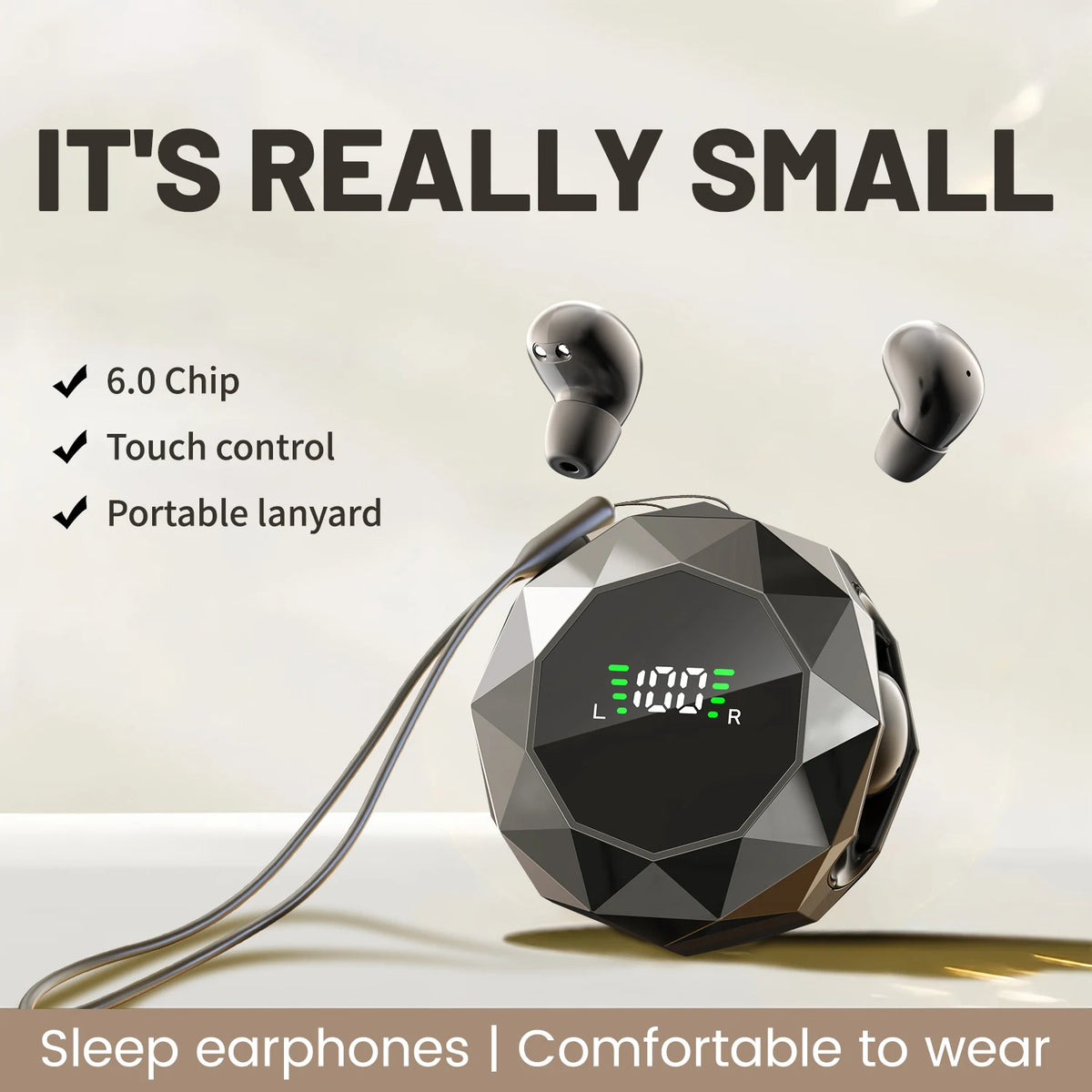 Shuke Wireless Sleep Earbuds With Active Noise Cancellation Headphones