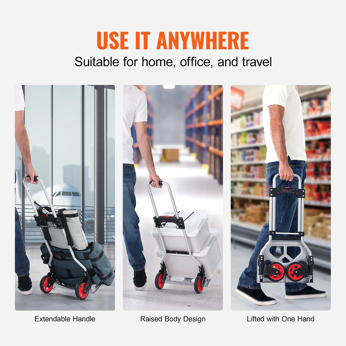 SucceBuy Foldable Aluminum Stair Climbing Hand Truck Cart