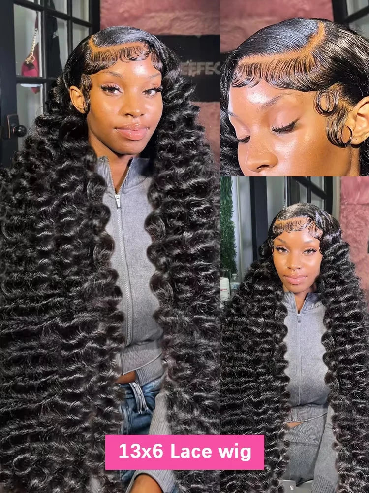 RosaBeauty Brazilian Deep Wave Human Hair Lace Front Wig