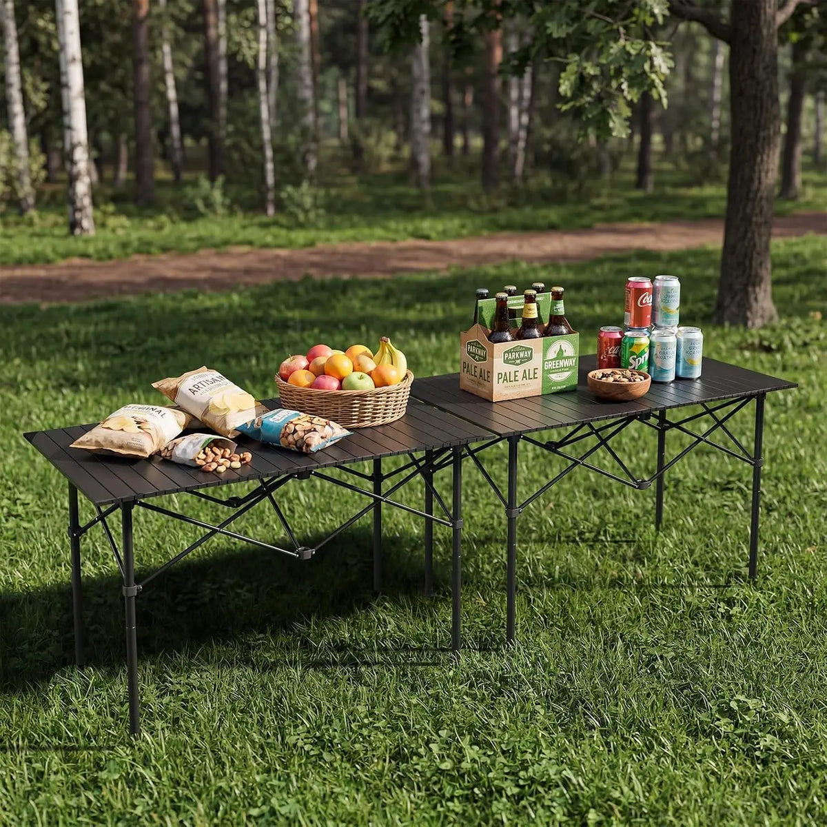 TACLEEKII Portable Aluminum Folding Camping Table Adjustable Height