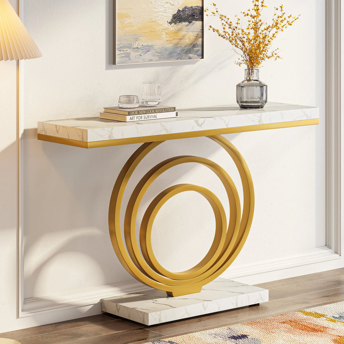 Tribesigns Modern Console Table With Unique Ring Design For Entryway