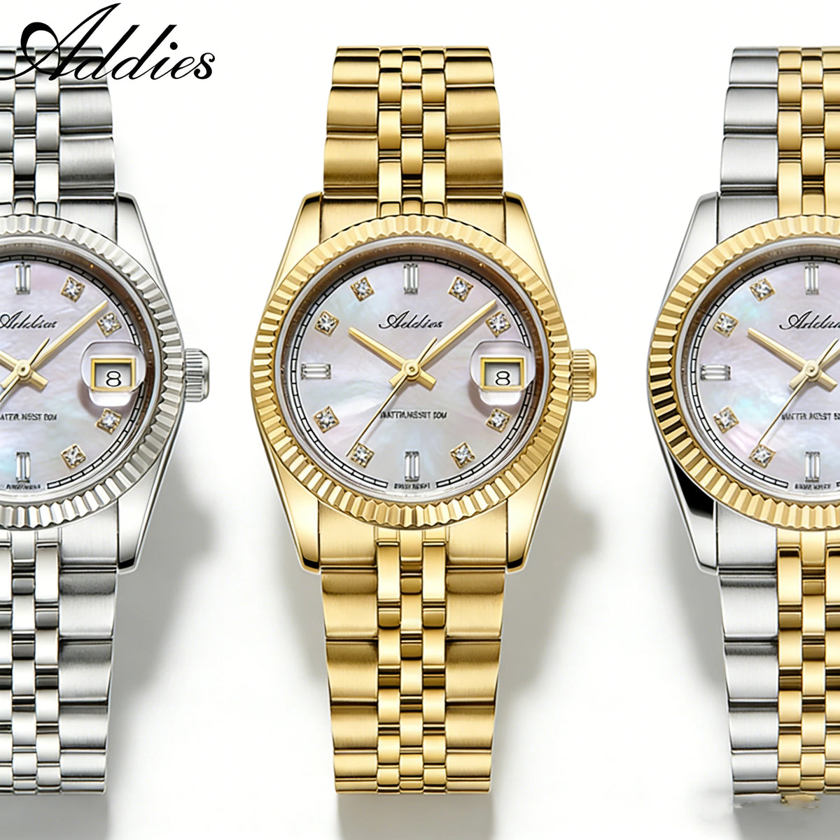 Addies Women's Luxury Stainless Steel Sapphire Quartz Business Watch