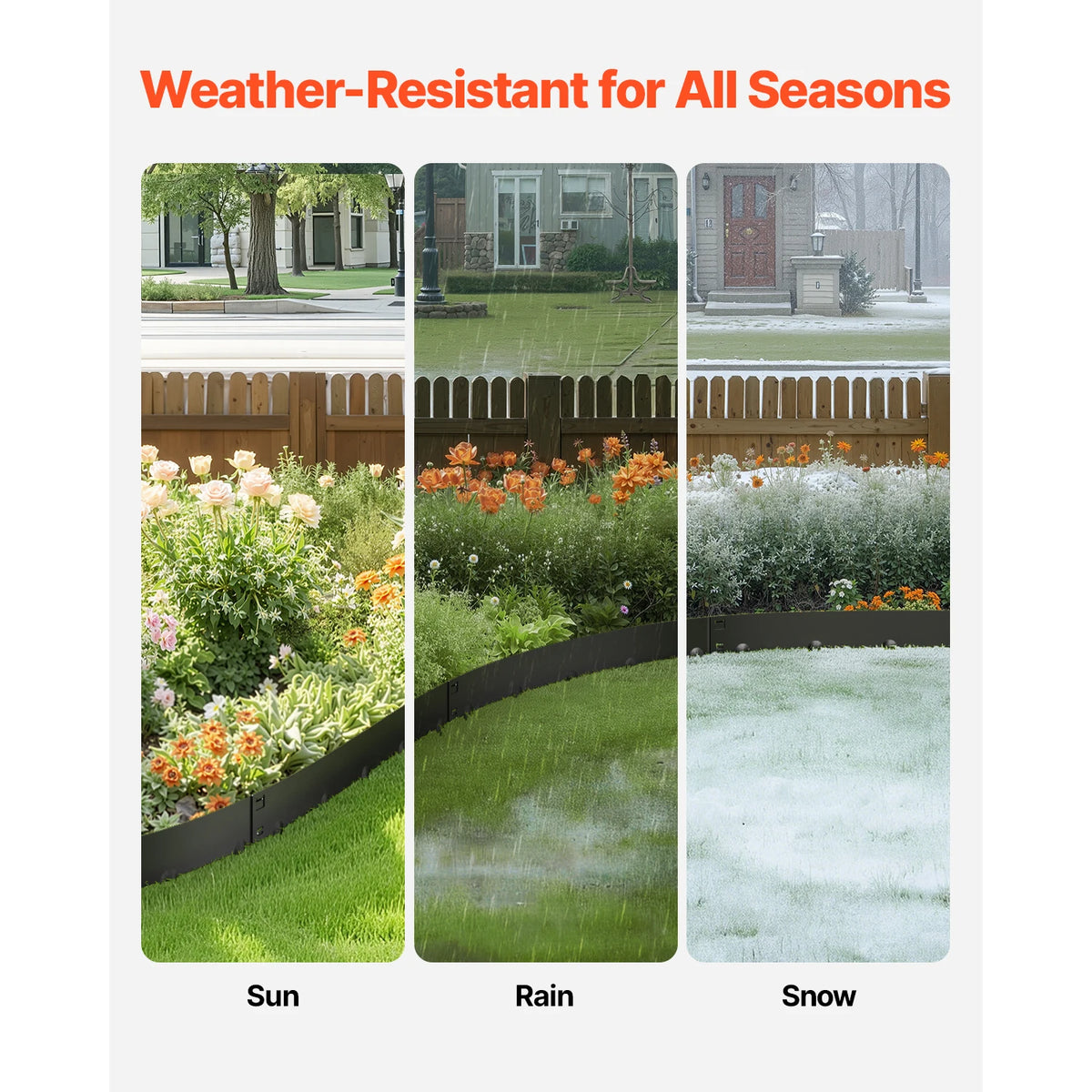 VEVOR Steel Landscape Edging Rust-Resistant Metal Landscape Edging Bendable Garden Edging Border Flower Bed Yard Pathway Divider
