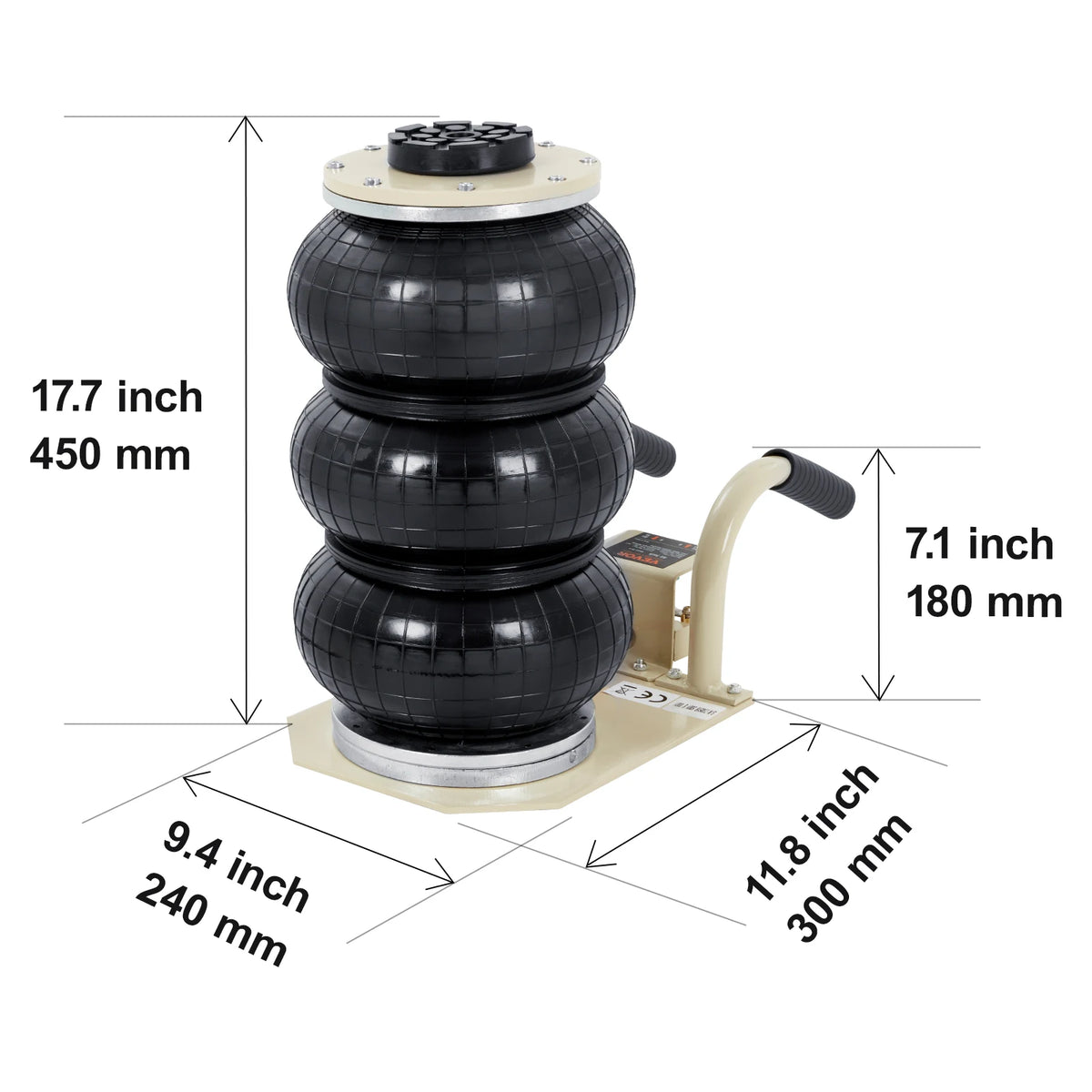 Succebuy Portable Triple Bag Air Jack Pneumatic Car Lift