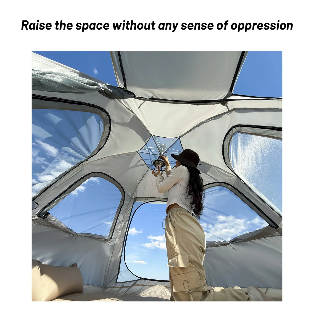 Pakicetus Spherical Hexagonal Camping Tent With Six Sided Ventilation