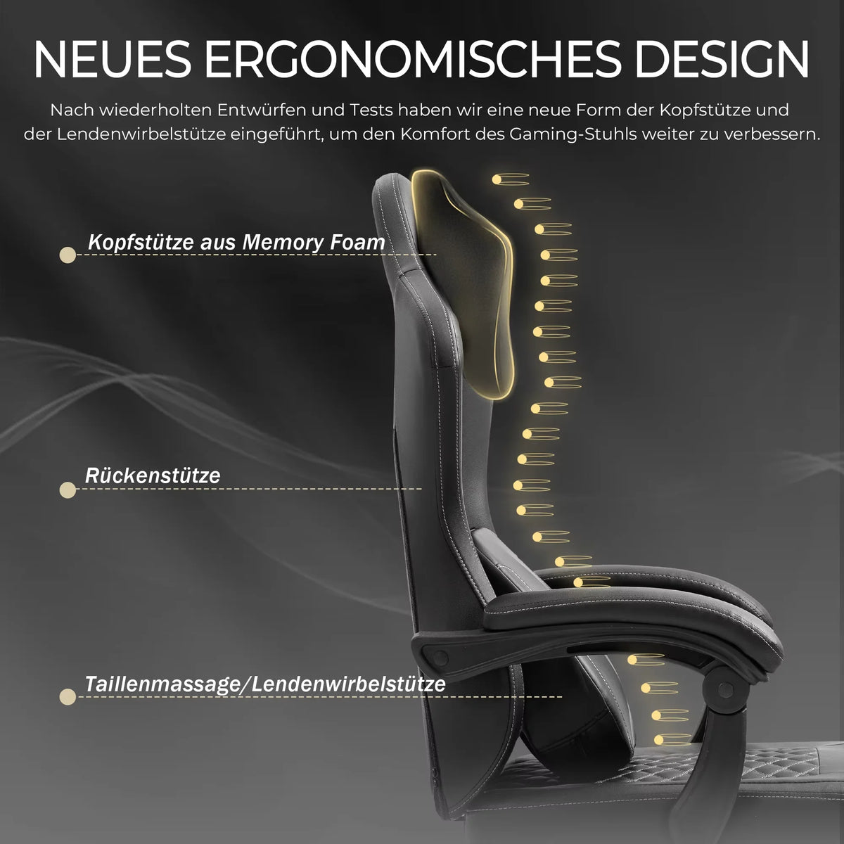 Vigosit Gaming Chair with Heated Massage Lumbar Support, Ergonomic Computer Gaming Chair with Pelvic Cushion