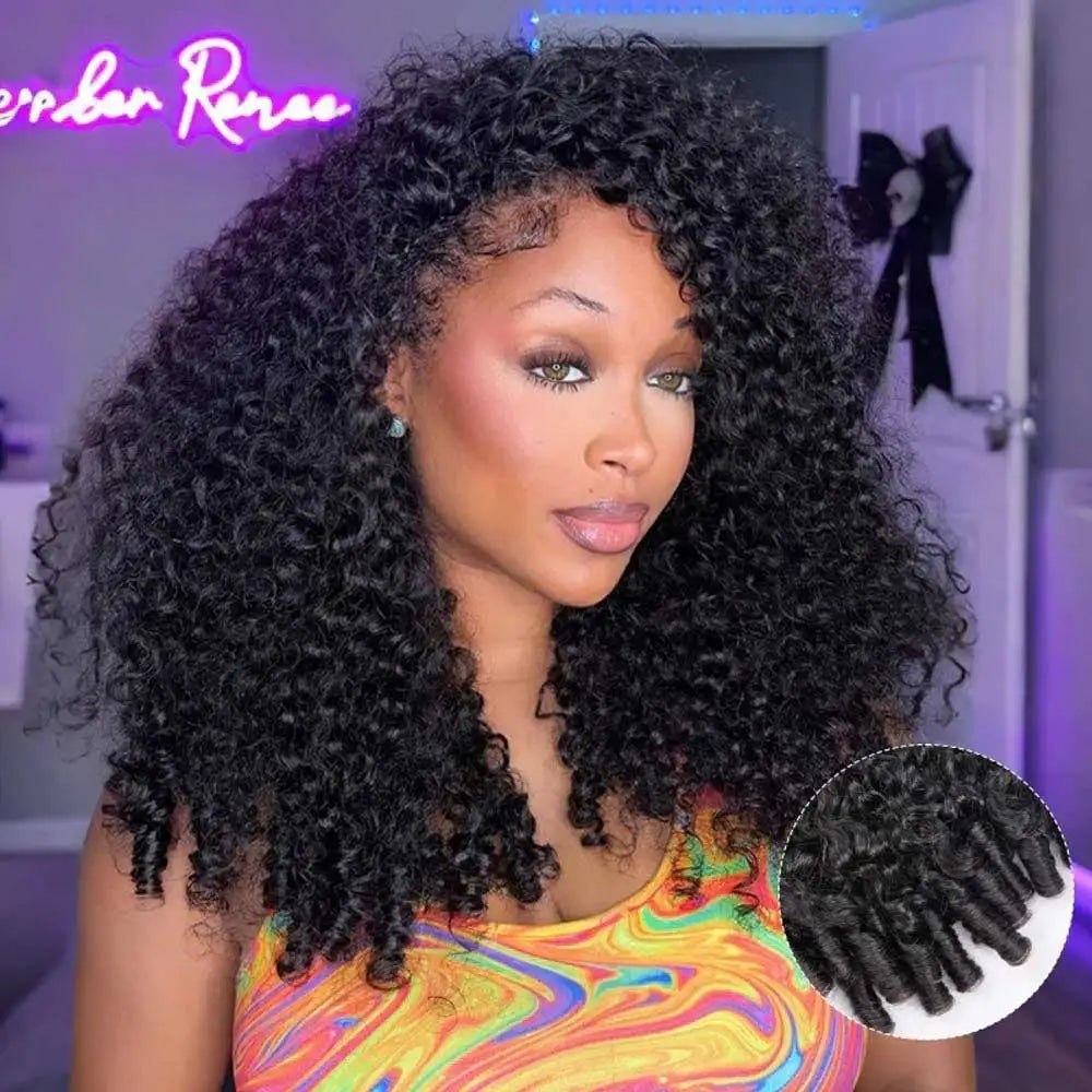 UVEOUS Burmese Curly Human Hair Wig With HD Lace Frontal
