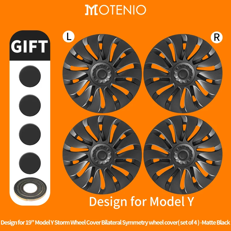 Motenio Blade Style Wheel Cover Caps For Tesla Model Y