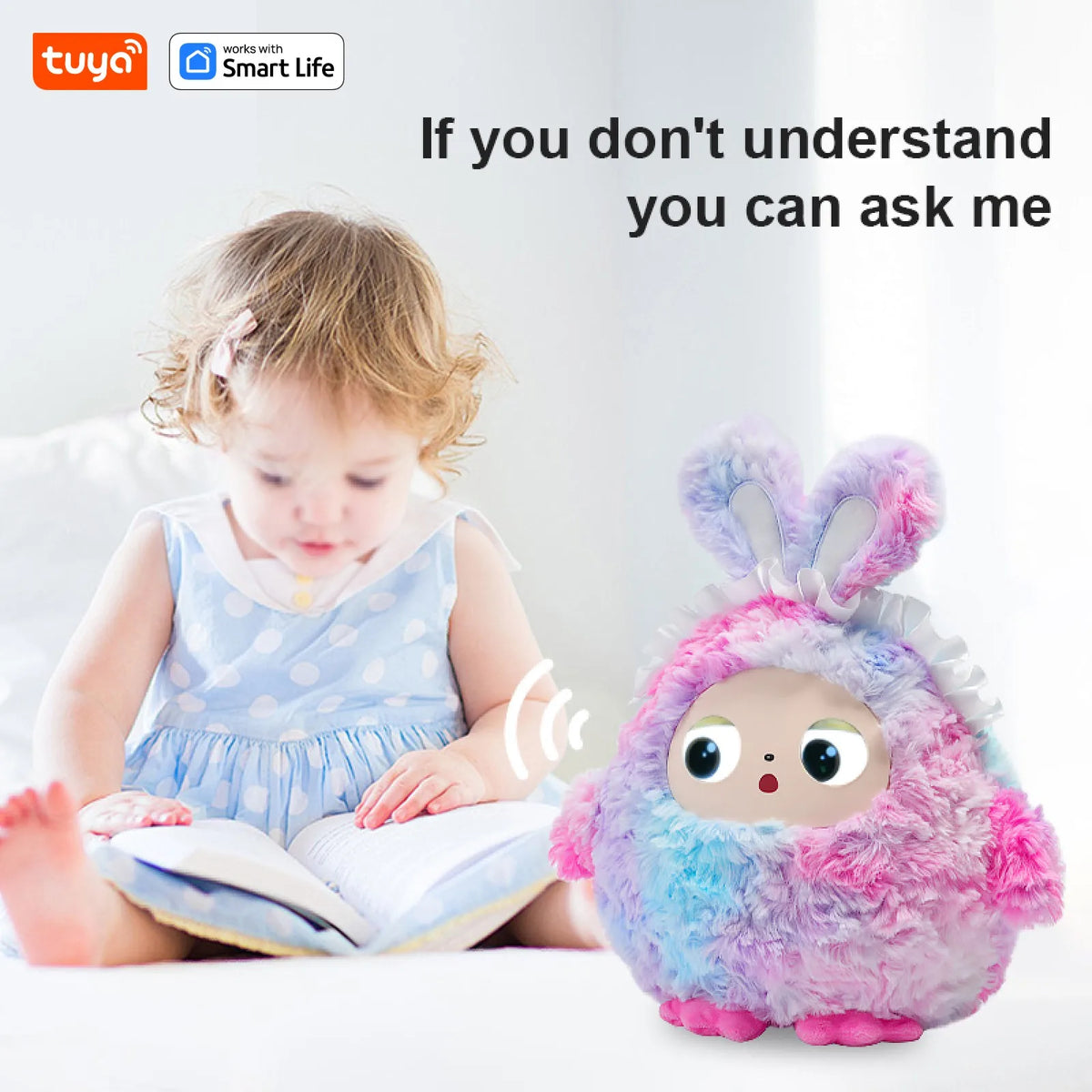 Tuya Smart AI Plush Robot Voice Interactive LED Eyes Companion