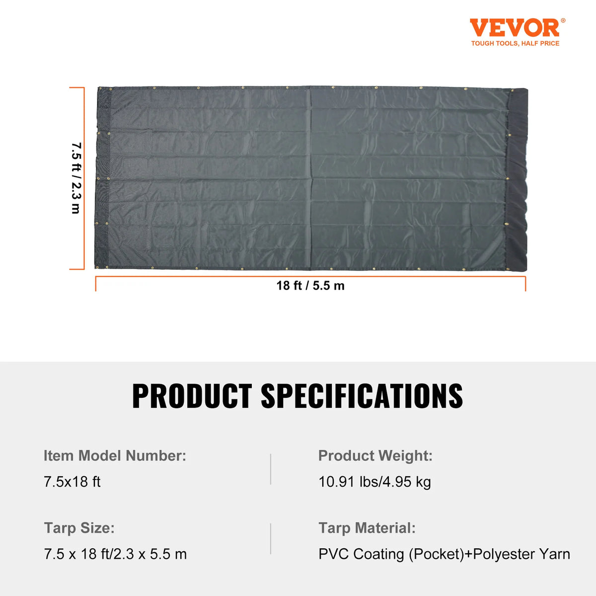 SucceBuy Pvc Dump Truck Tarp With Folding Mesh Awning